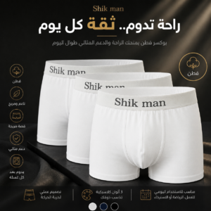 6 قطع بوكسر قطن رجالي ابيض