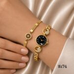 ساعة يد + سِوار للنساء كود W:74